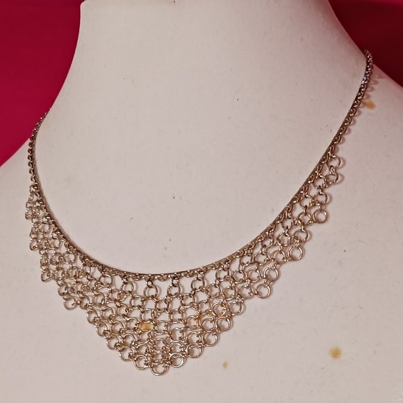 Vintage Silver Fashion Chainmail Necklace - Picture 2 of 8